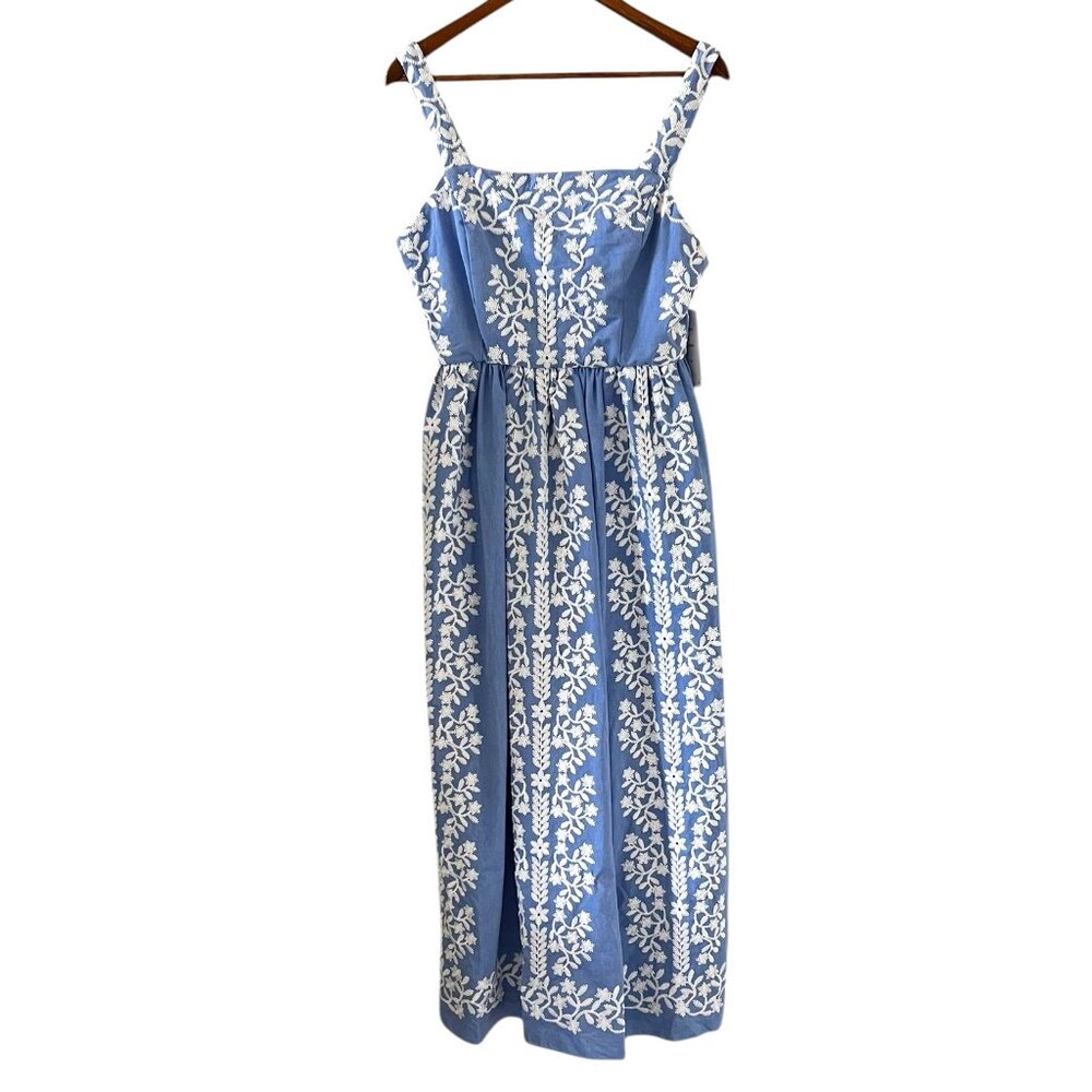 Julia Jordan Blue and White Floral Maxi Dress